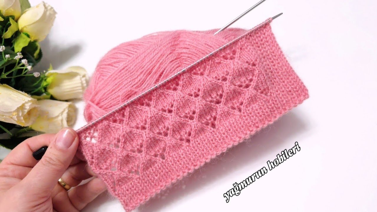 Ajurlu iki şiş yelek hırka örgü modeli / knitting pattern 