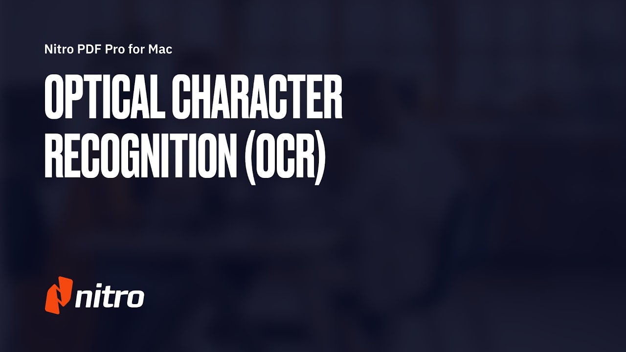Nitro PDF Pro for Mac: Optical Character Recognition (OCR)