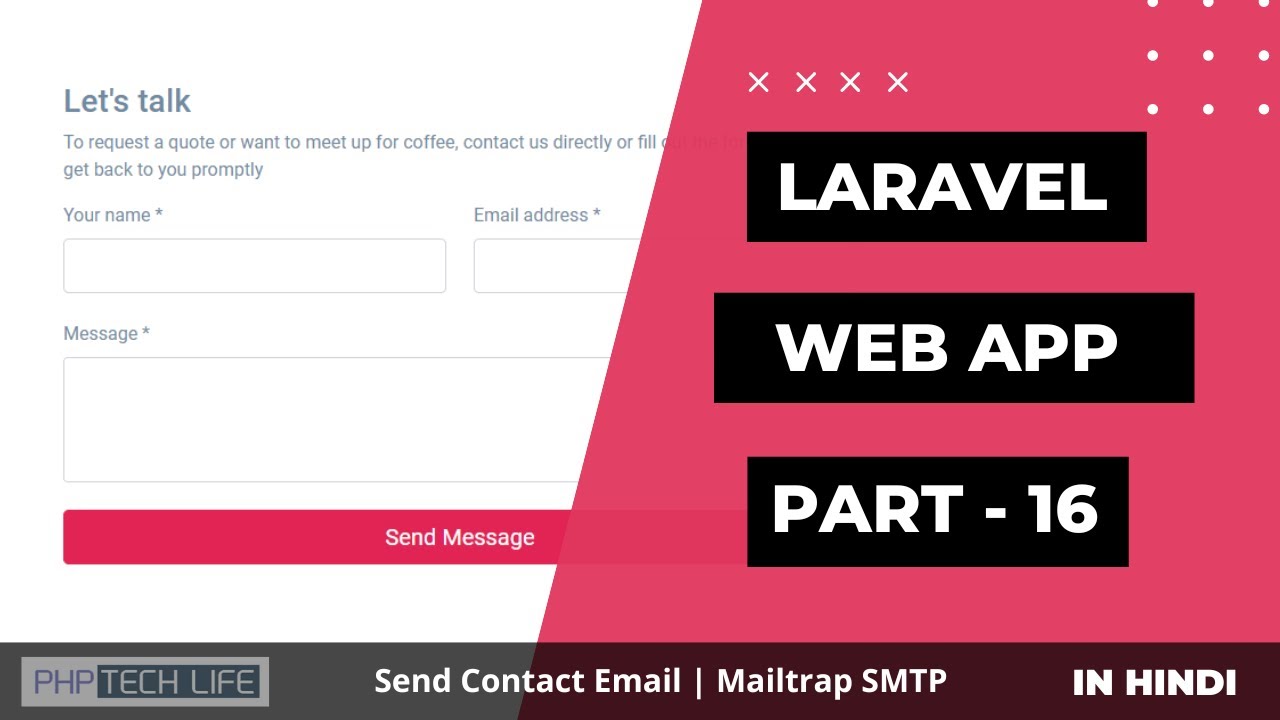Laravel 8 Web App in Hindi - Part 16 | Send Contact Email | Mailtrap