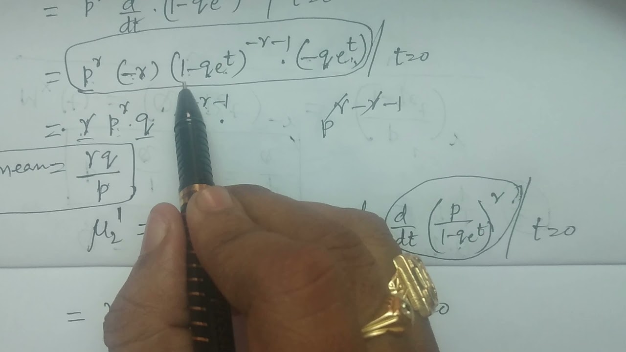 Mean and Variance of Negative Binomial distribution through mgf