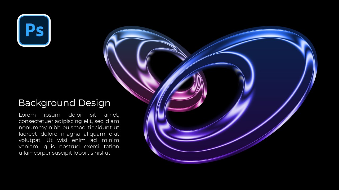 Make Object with Chrome Liquefy effect for Background in Photoshop