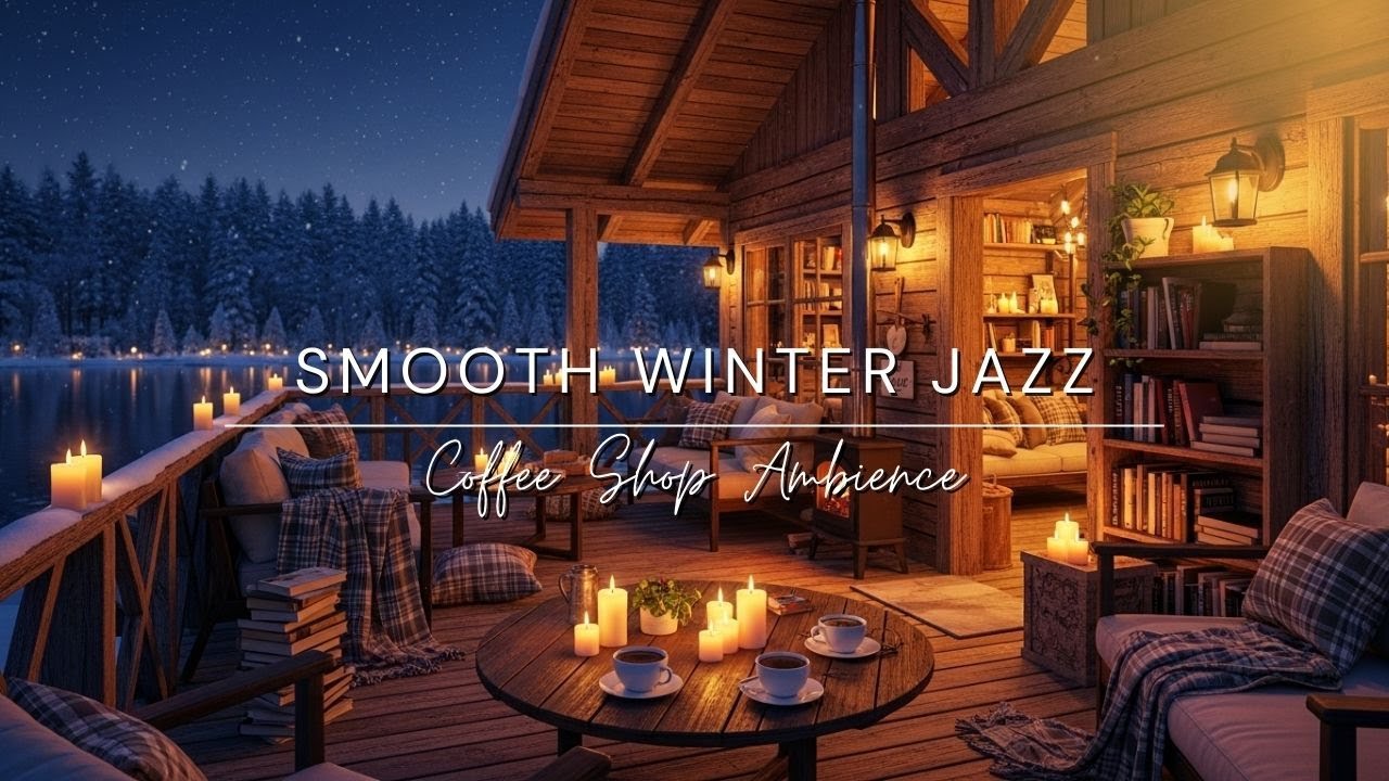 Winter Jazz Music 🎵 Cozy Night with Smooth Jazz Instrumental Music at Coffee Shop Ambience for Work🎵