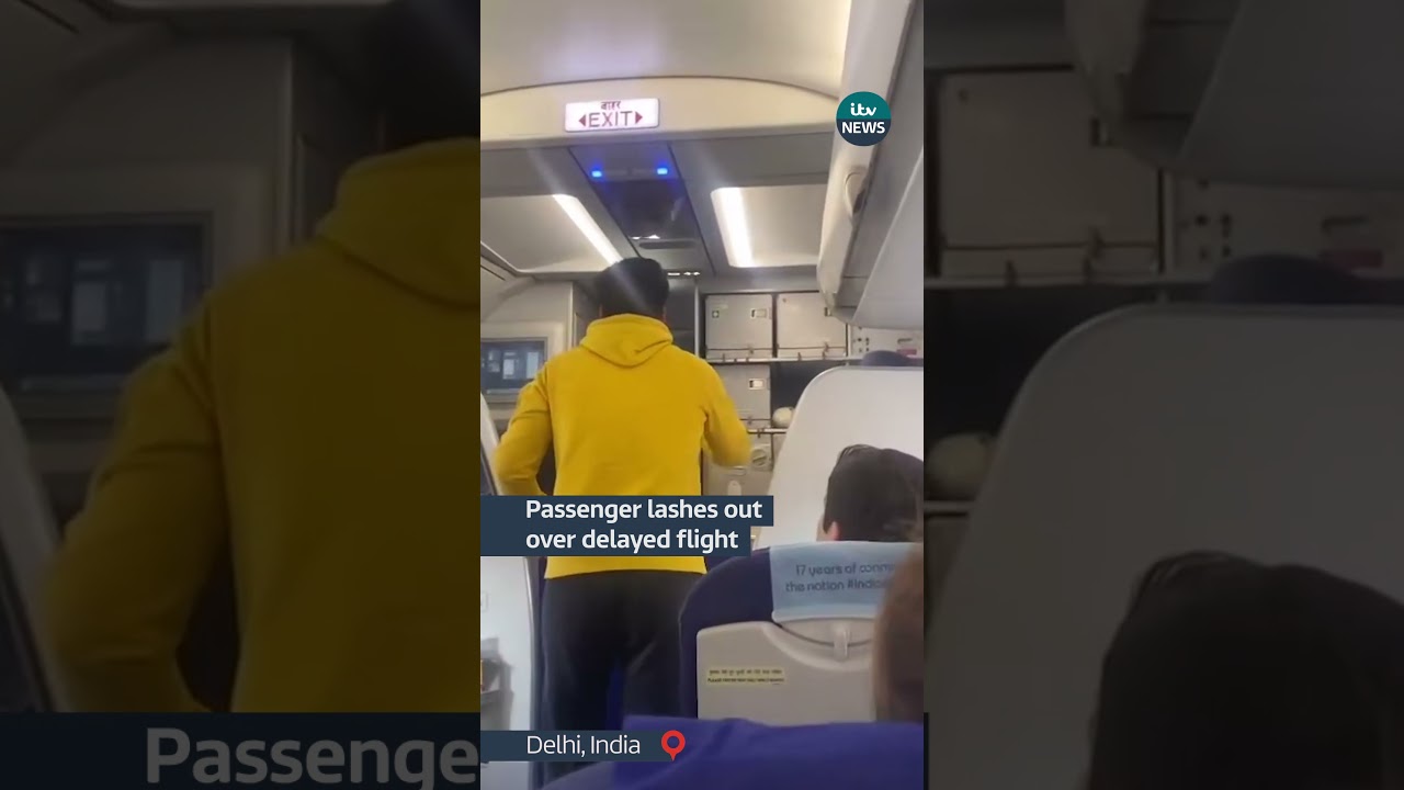 This passenger really wasn't happy about his flight being delayed #itvnews #india #travel