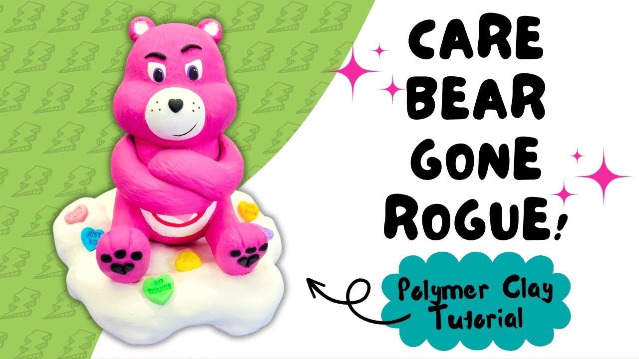 I made an Anti-Valentine's Day Care Bear Jar with Polymer Clay           #claytutorial #polymerclay