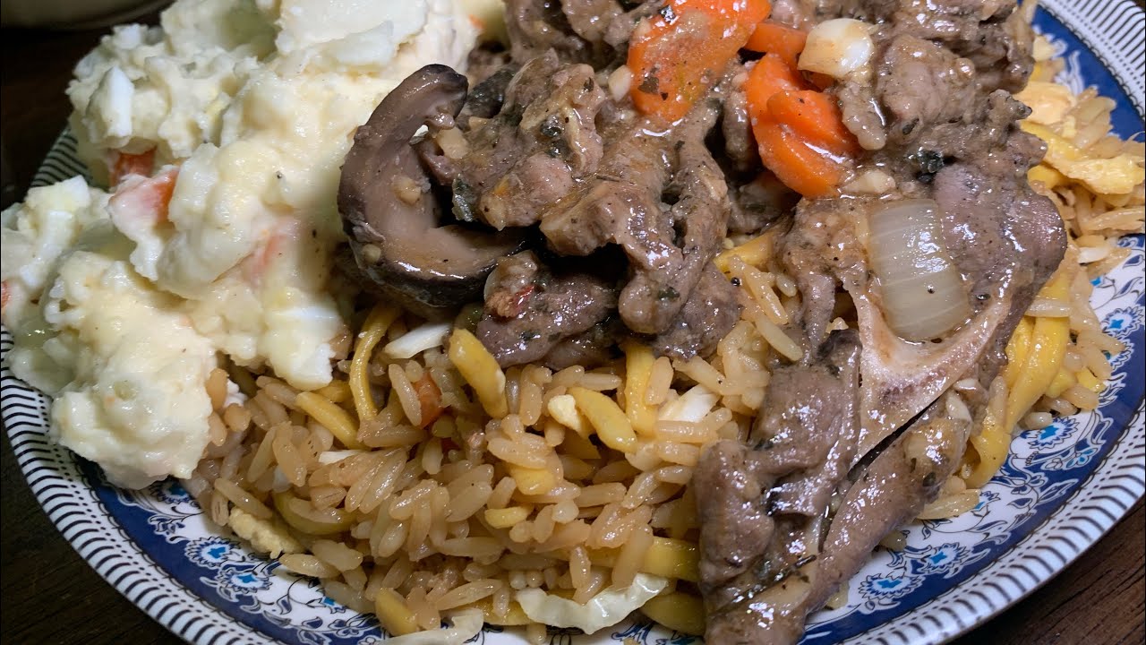 Pepper Lamb | Egg Noodles Fried Rice | Potato Salad Home Cook