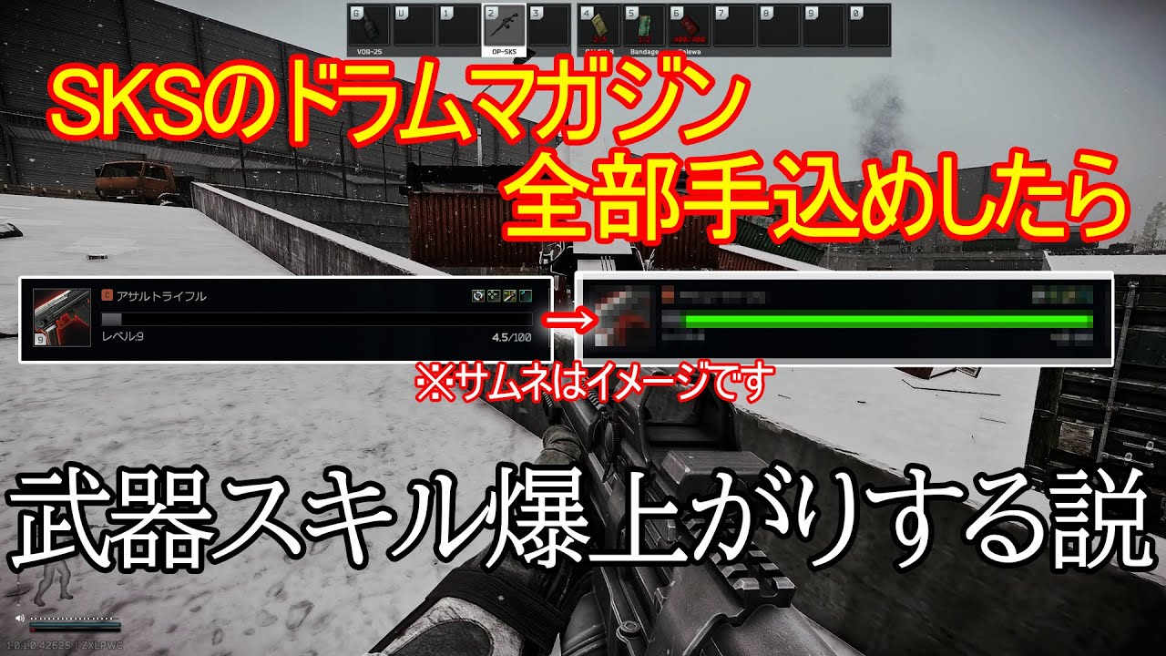 【タルコフ】【速報】SKSのドラムマガジン全部手込めしたら武器スキル爆上がりする説【EFT】#タルコフ #eft
