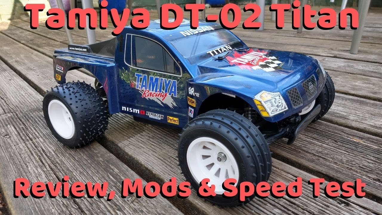 Tamiya DT-02 Nissan Titan review, mods and speed test.  Tamiya kit 58511
