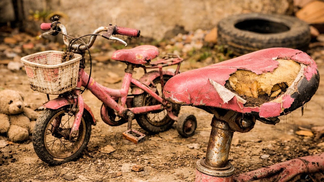 RESTORING A DESTROYED LITTLE GIRL’S BIKE | From Trash to Treasure