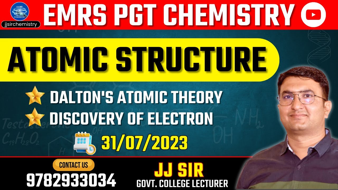 Atomic Structure : Dalton's Atomic Theory By JJ Sir Chemistry || EMRS PGT CHEMISTRY