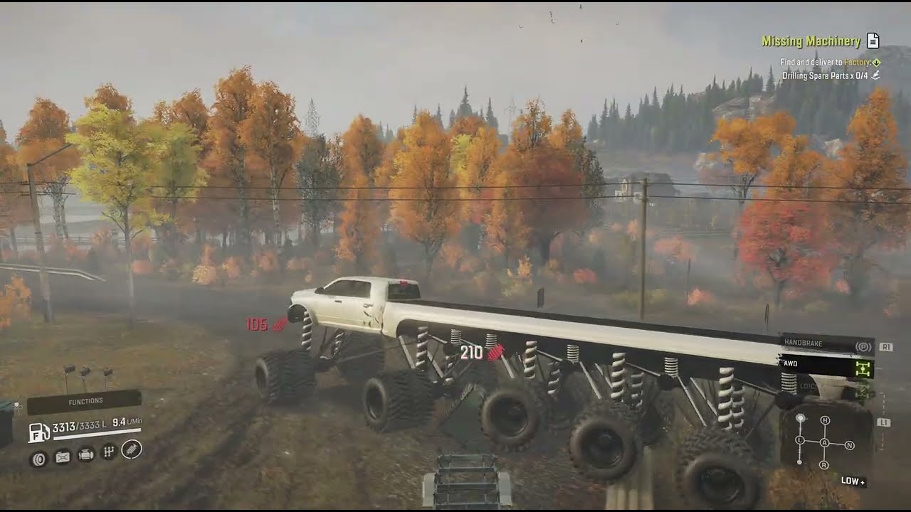 My Gigantor truck going through mud and water. 