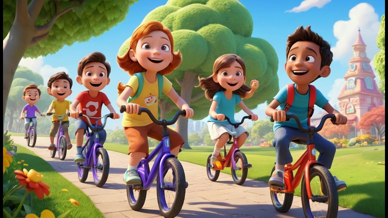 Six Little Toy Bicycles Ring Ring Ring | Fun Cycling Song & Counting for Kids
