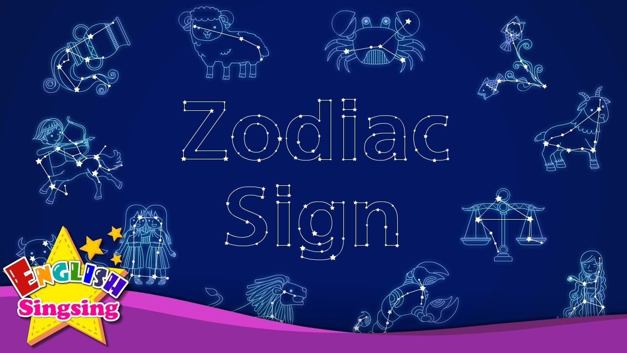 Zodiac sign - star signs - Kids vocabulary - English educational video