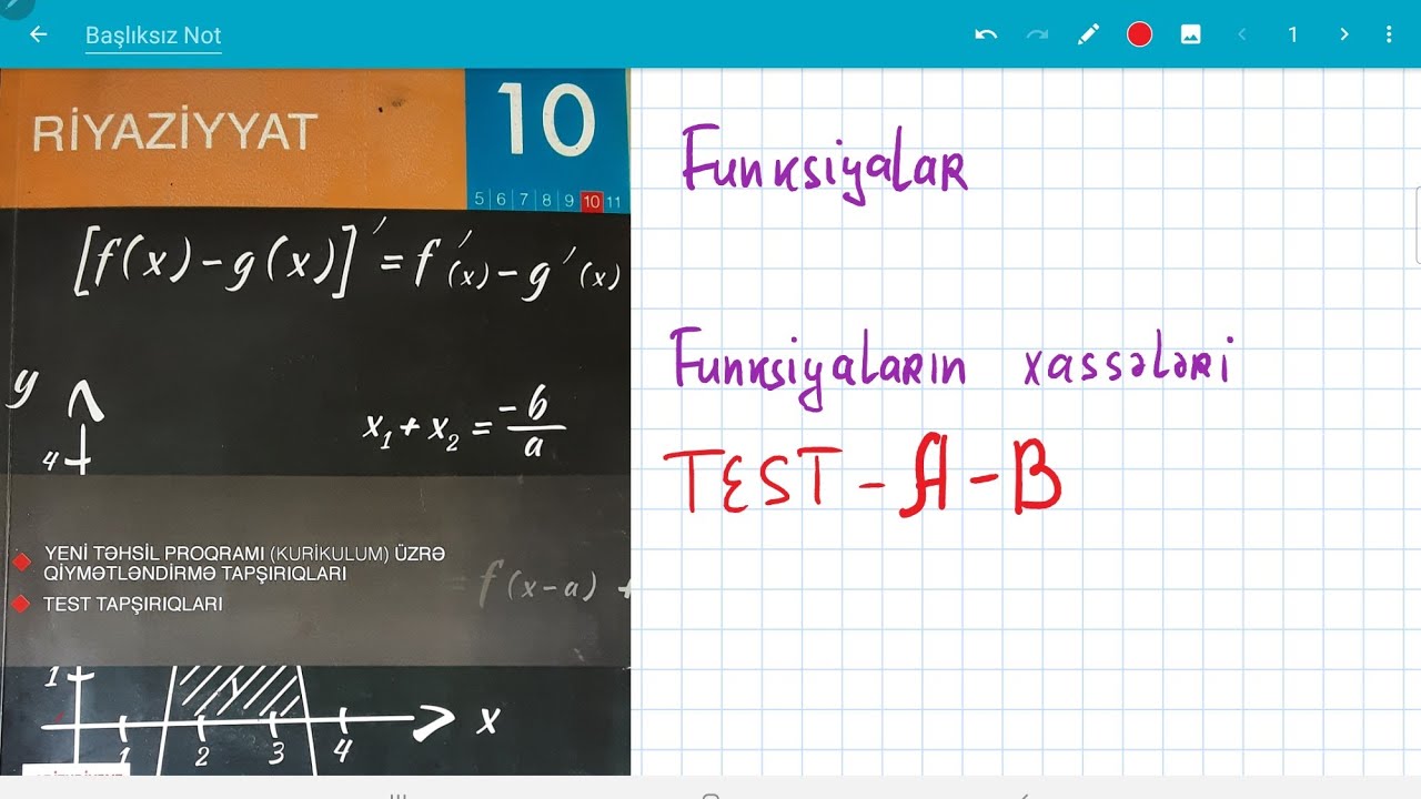 DİM X Funksiyaların xassələri Test A-B
