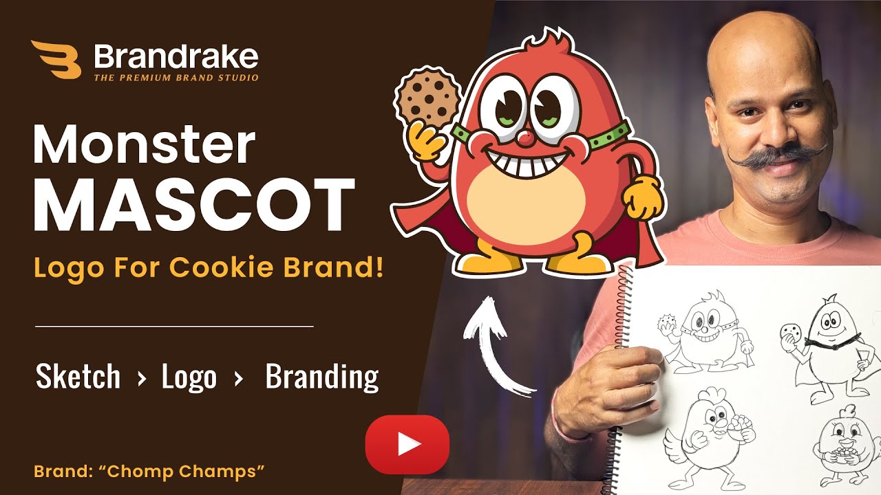 Monster Mascot Design for Cookie Brand | Chomp Champs Logo Process #logodesign #mascotlogo