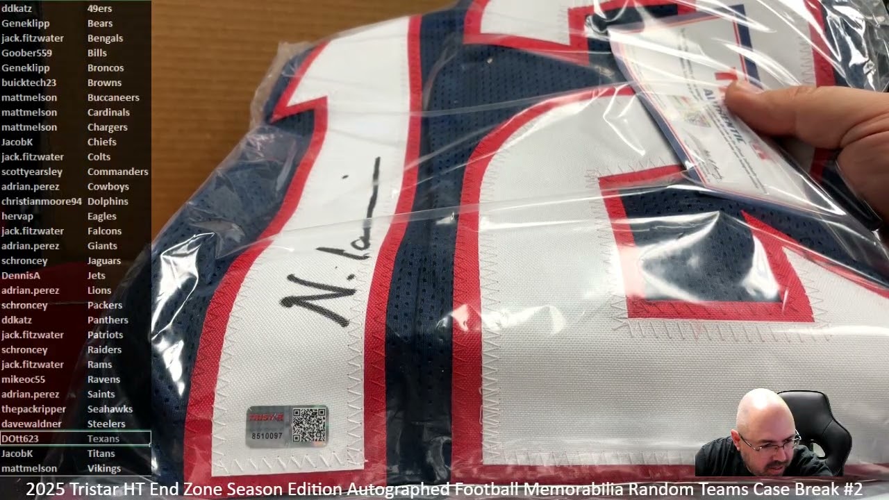 2025 Tristar HT End Zone Season Edition Autographed Football Memorabilia Random Teams Case Break #2