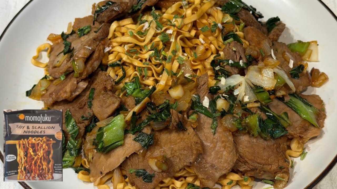 QUICK DINNER | INSTANT NOODLES GLOW UP ✨ROAST BEEF SOY SCALLION
