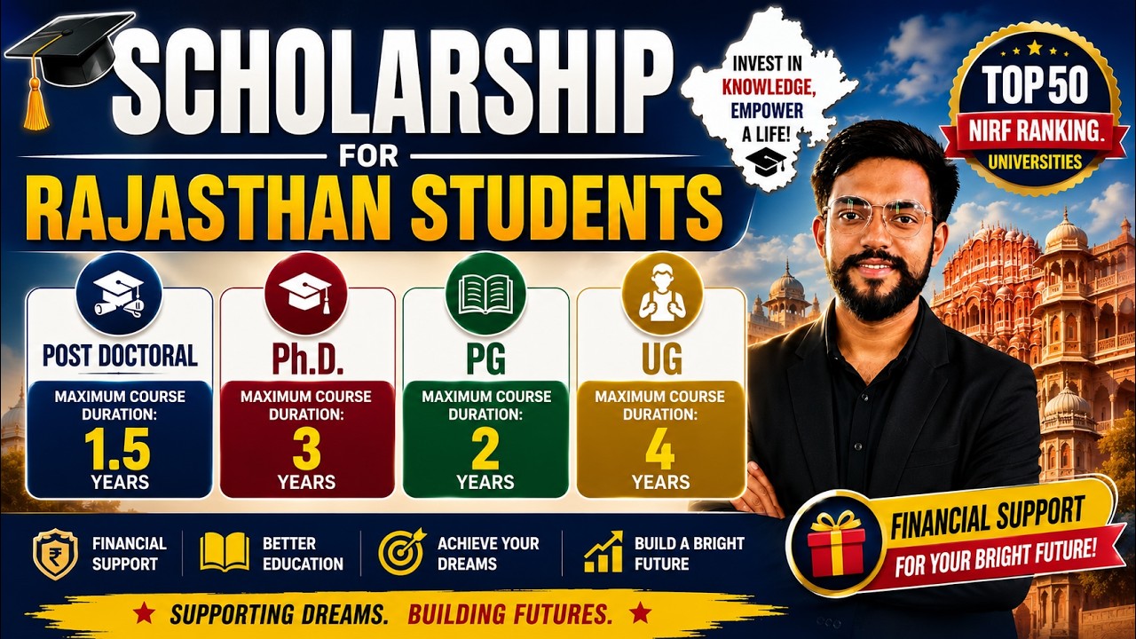 Rajasthan Scholarship 2026 Full Details | Top 50 NIRF University Students