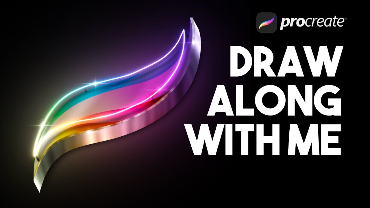 #77 NEON Procreate logo - Procreate tutorial