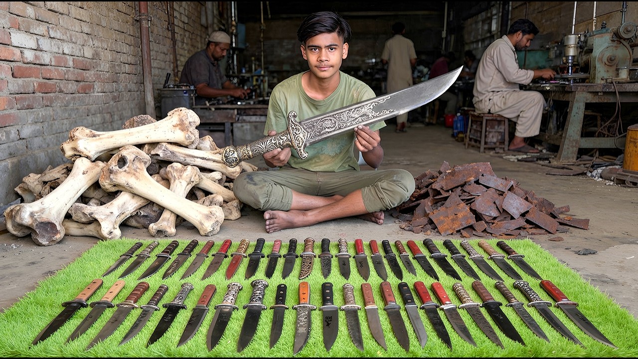 Forging a Razor-Sharp Dagger from a Rusty Iron Rod | Full Knife Making Process