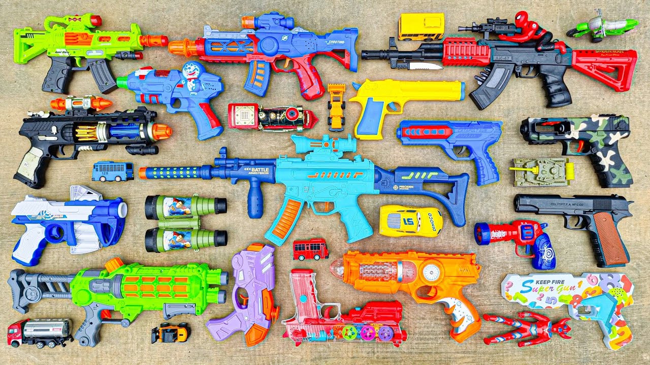 Tembak Plastik Nerfgun Seperti * Watergun, Soft Bullet, Sniper, Ak47, M16, Machine Gun, Nerf 294