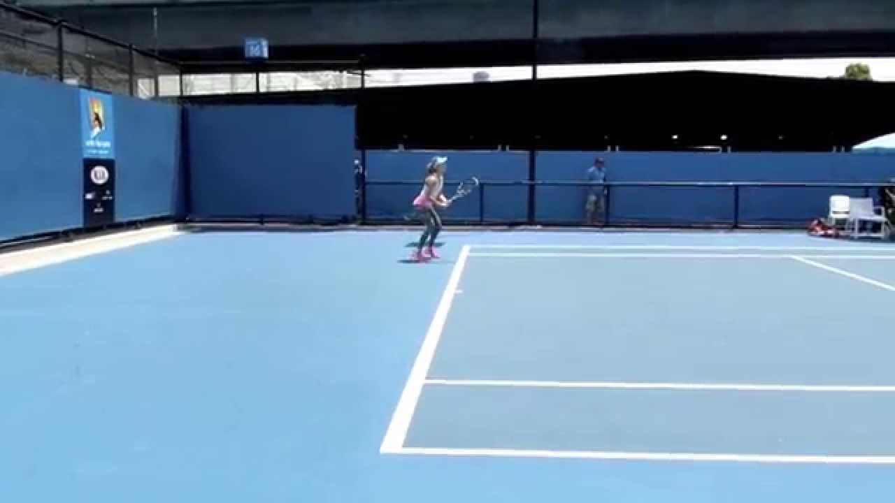 Eugenie Bouchard Training at Australian Open 2015