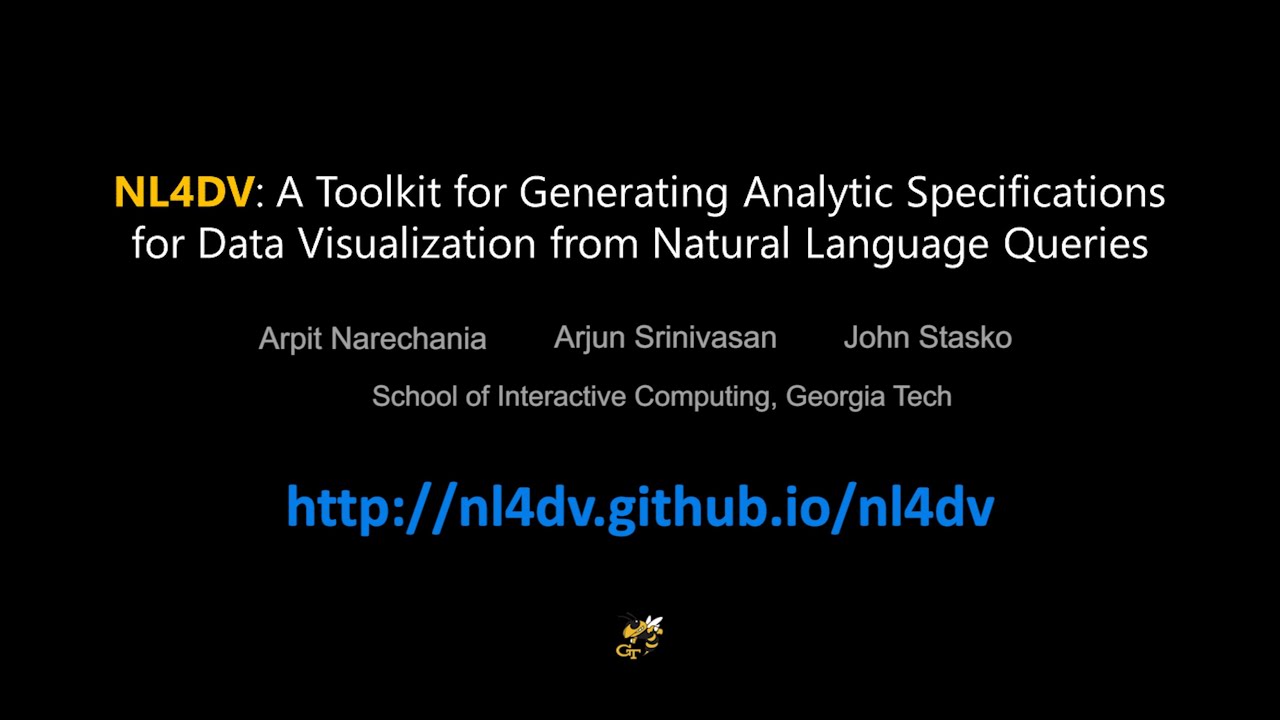 NL4DV: Natural Language toolkit for Data Visualization |  Overview