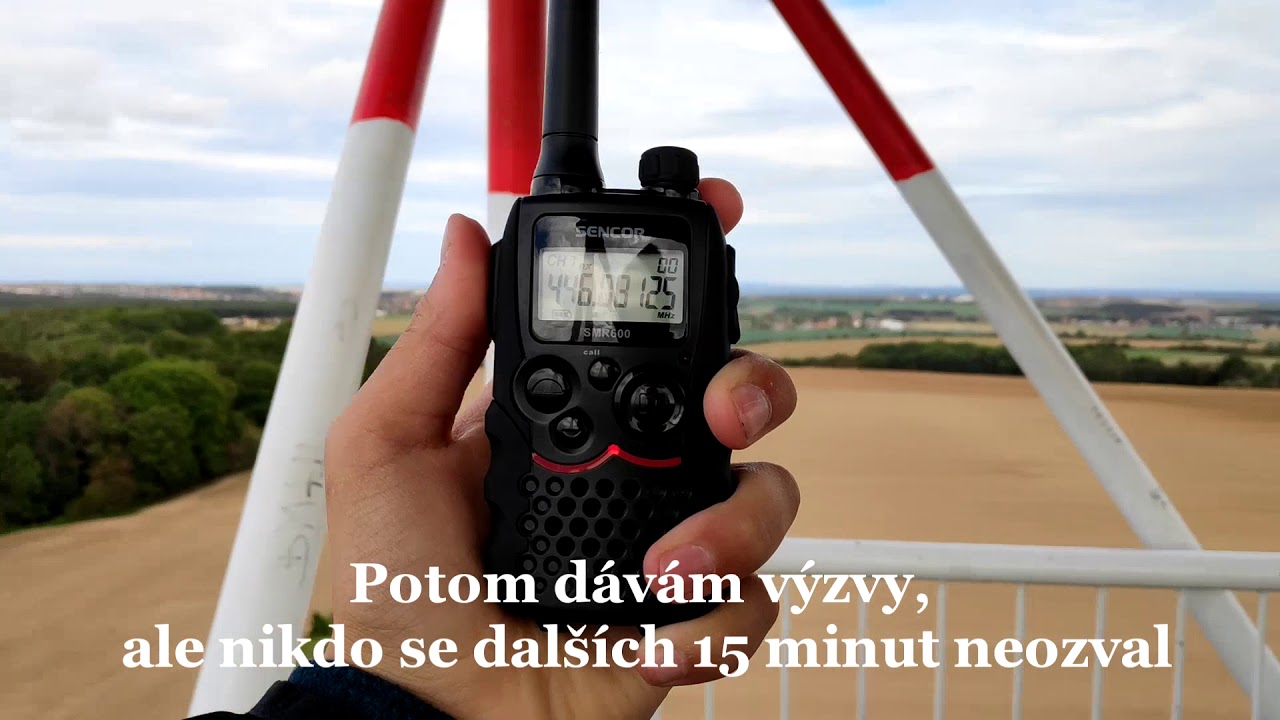 PMR vysílaní: Vojta Praha /p rozhledna Vinice JO70IB. Sencor smr600