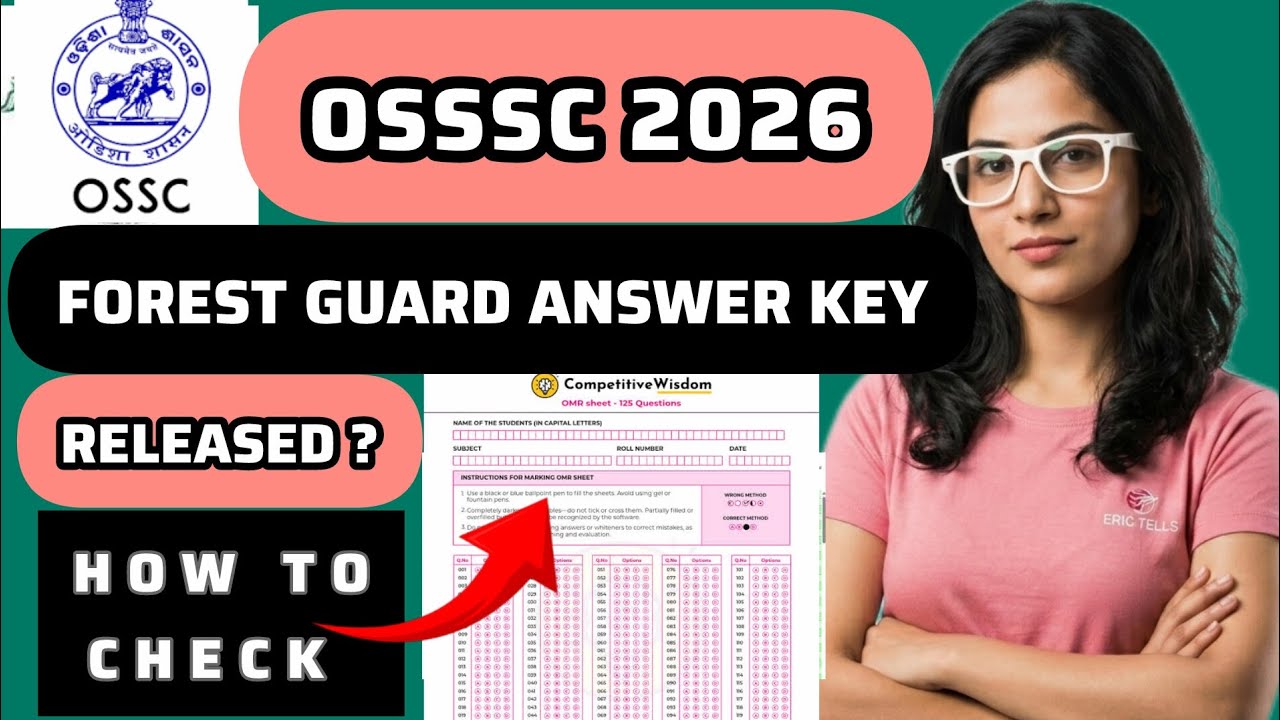 osssc forest guard answer key 2026 | odisha forest guard answer key 2026