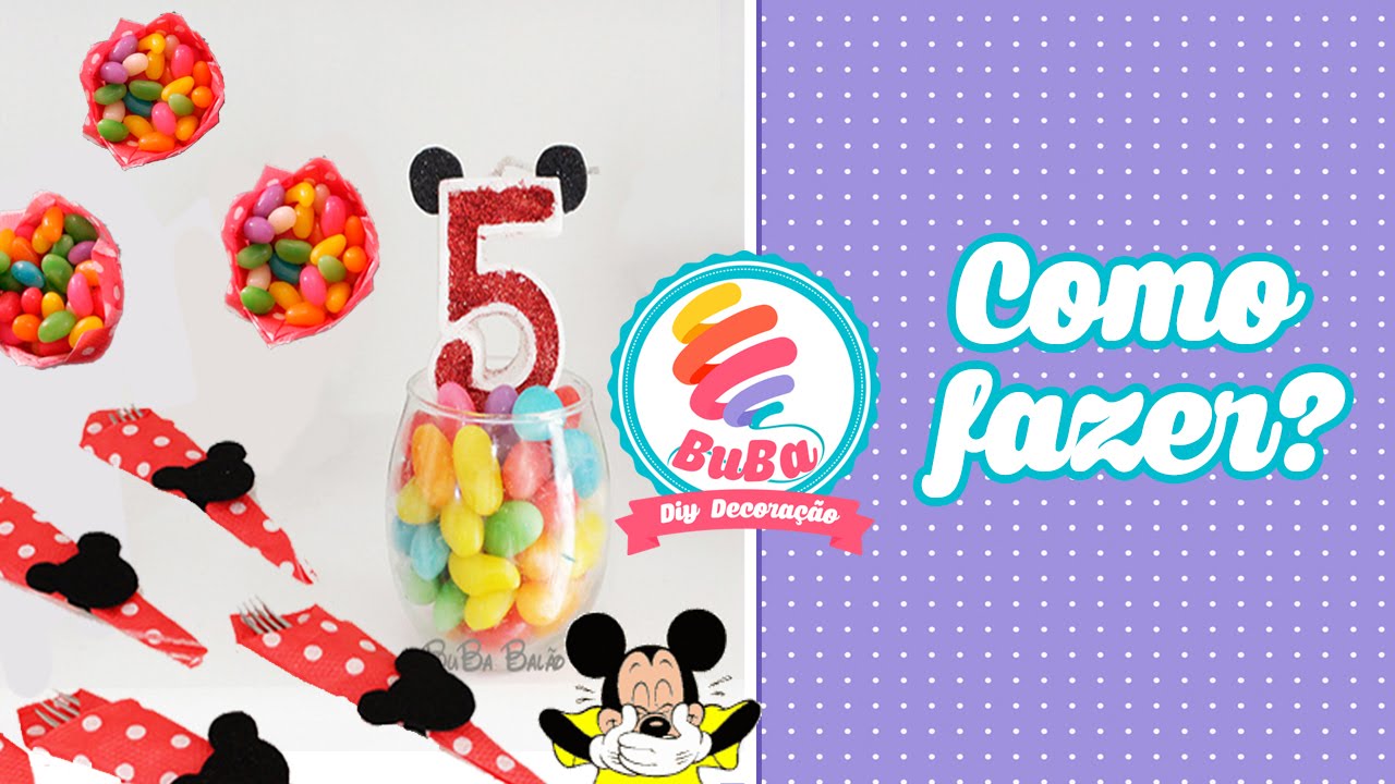 Como Fazer  Decoração Festa Mickey com coisas Simples e econômica