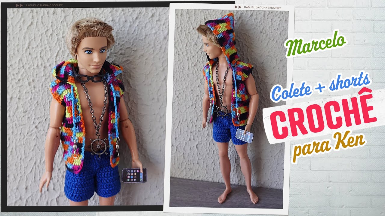 Colete e Shorts de Crochê para Ken | Marcelo