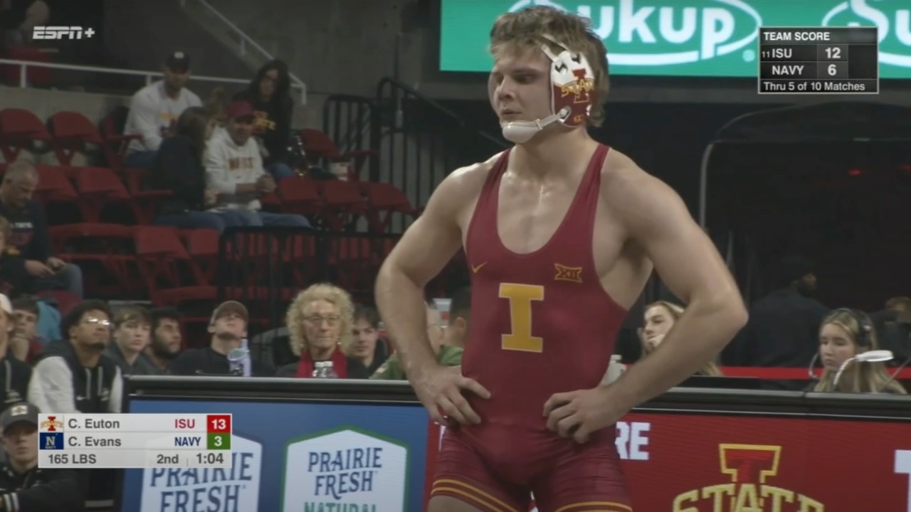 165lbs Connor Euton (Iowa State) vs Charlie Evans (Navy)