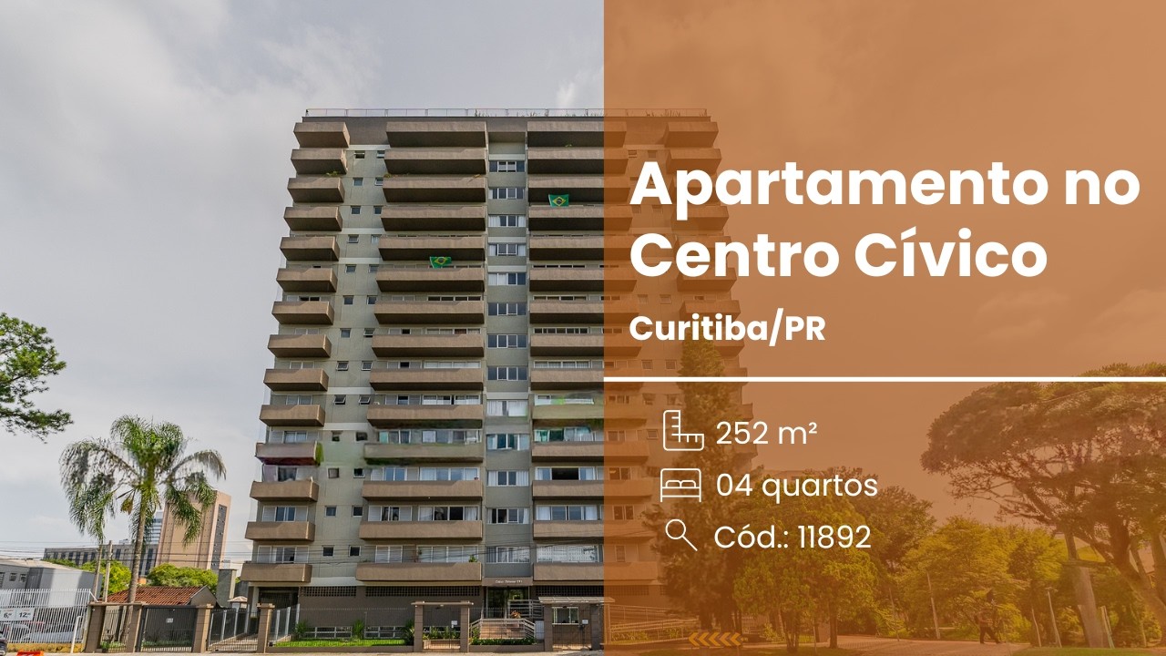 Apartamento no Edifício Bahamas, 04 Quartos, 02 Vagas, Ambientes Amplos, Centro Cívico, Curitiba.