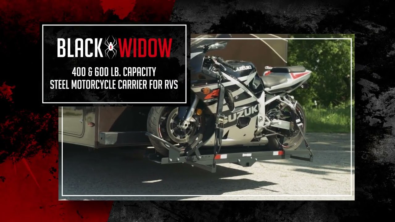 Black Widow Steel Motorcycle Carrier for RVs