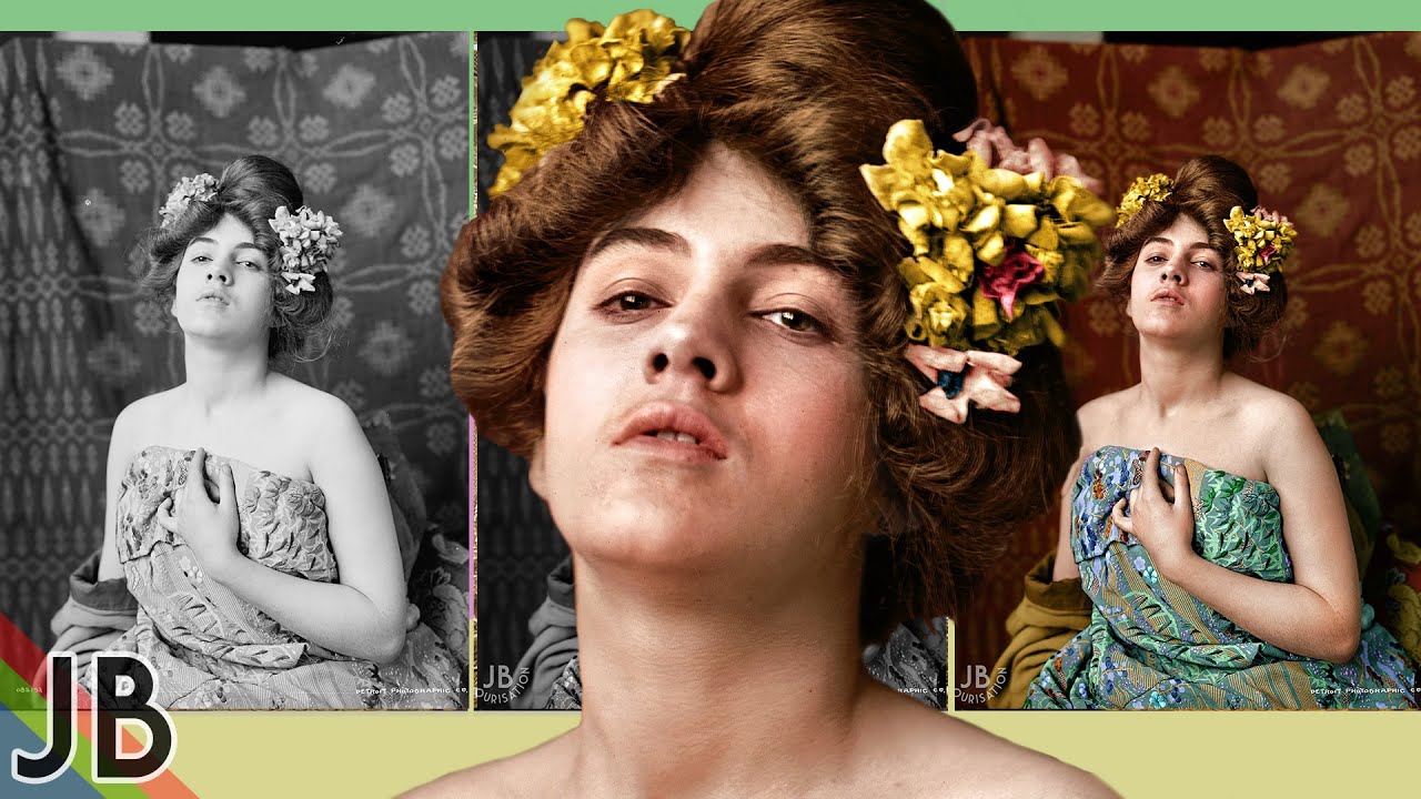Artist's Model, Commercial Art Revived (C1905) Photoshop Colourisation