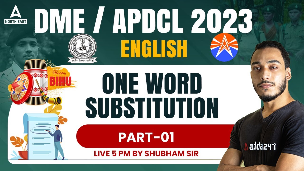 DME/APDCL English Class | APDCL/DME English Grammar | One Word Substitution | Part 1 | Adda247 NE