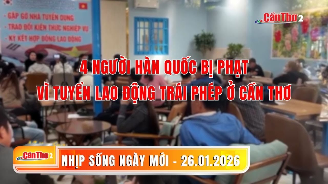 4 người Hàn Quốc bị phạt vì tuyển lao động trái phép ở Cần Thơ | Nhịp sống ngày mới 26.01.2026