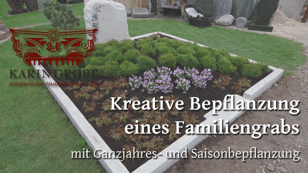 Grabbepflanzung Familiengrab Grobe Naturstein Gärtnerei Wosch Zossen