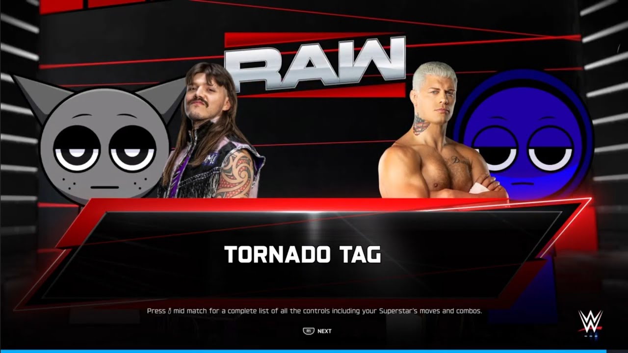 Gray y Dominik Mysterio vs Cody Rhodes y Jevin WWE2K25 Sprunki