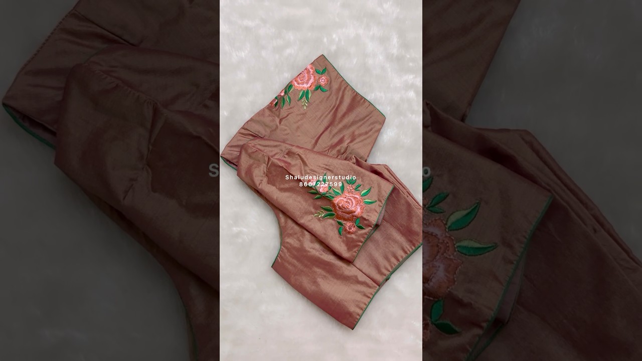 Customised thread work completely washable #saree #uniqueembroidery #blousedesigns #blouse