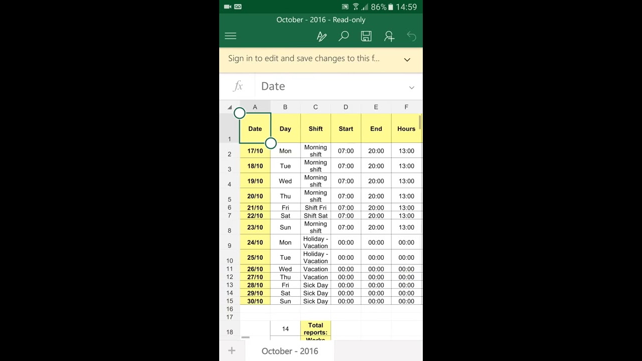Work Log App Tutorial - Track your work time and shifts.