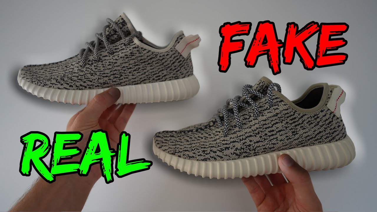REAL VS FAKE!  ADIDAS YEEZY 350 V1 TURTLE DOVE SNEAKER COMPARISON!