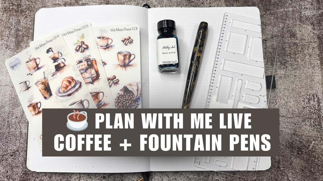 ☕ Weekly Plan With Me | Coffee-Themed Stickers + Fountain Pen Setup ✍️