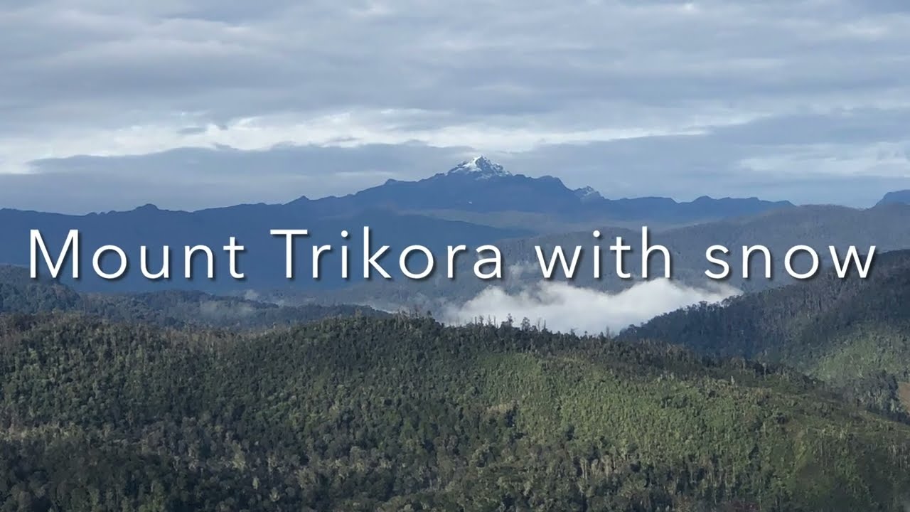 Mount trikora with snow