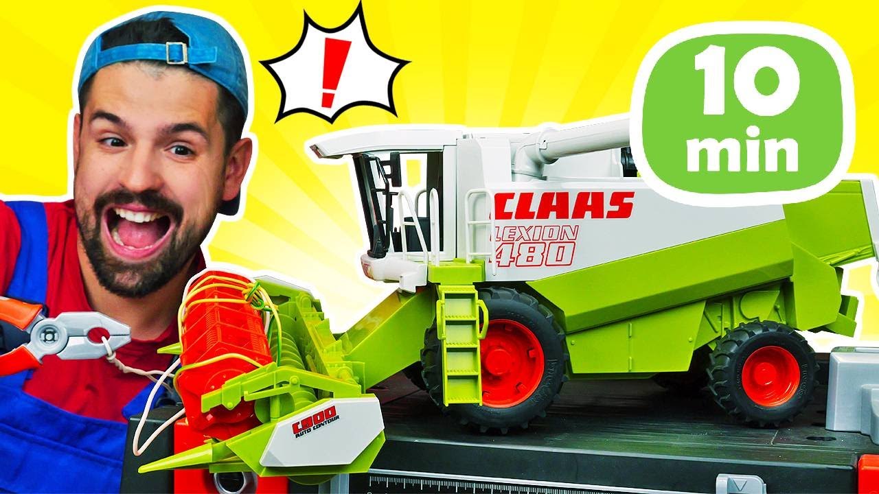 Oh no, si &egrave; rotto un trattore giocattolo! Riccardo aggiusta tutto. Giochi del meccanico per bambini