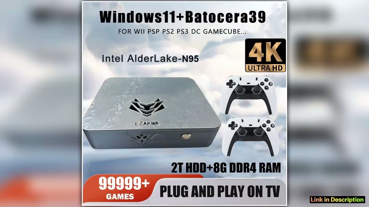 New Upgraded Dual System Win11 2TB Game System AK1 Pro Game Box 99999 Games For PS2 PS3 WII SS GAME