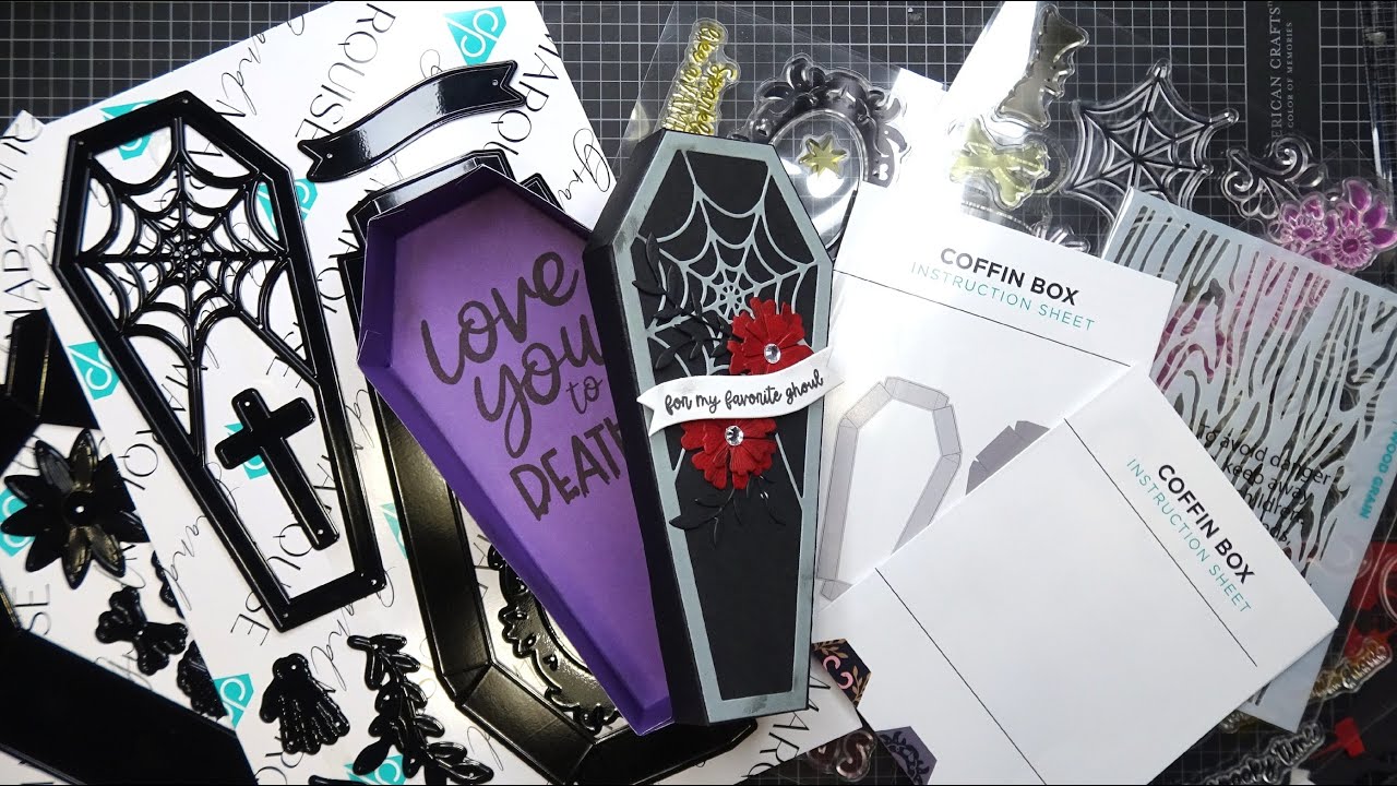 Diamond Press Halloween Coffin Box Kit review Tutorial! Super Cool Large Treat Box, Works Up So Fast