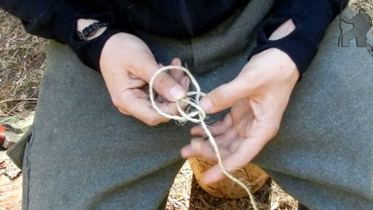 Knuter: Pålestikk / tying a Bowline with natural cordage