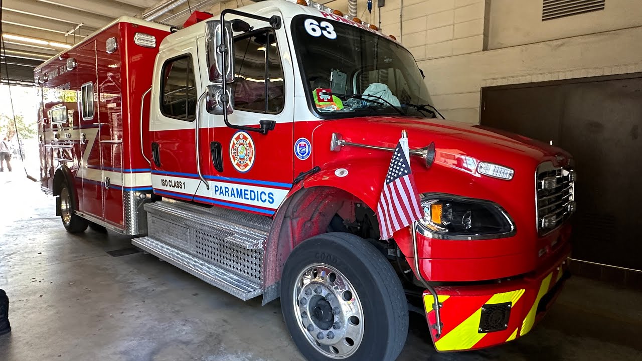 POMPANO BEACH FIRE RESCUE 63 PARAMEDICS RESPONDING FROM QUARTERS IN POMPANO BEACH, FLORIDA.