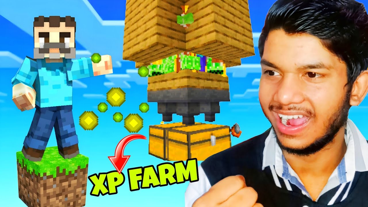 I Made UNLIMITED XP FARM In ONEBLOCK Minecraft 😍