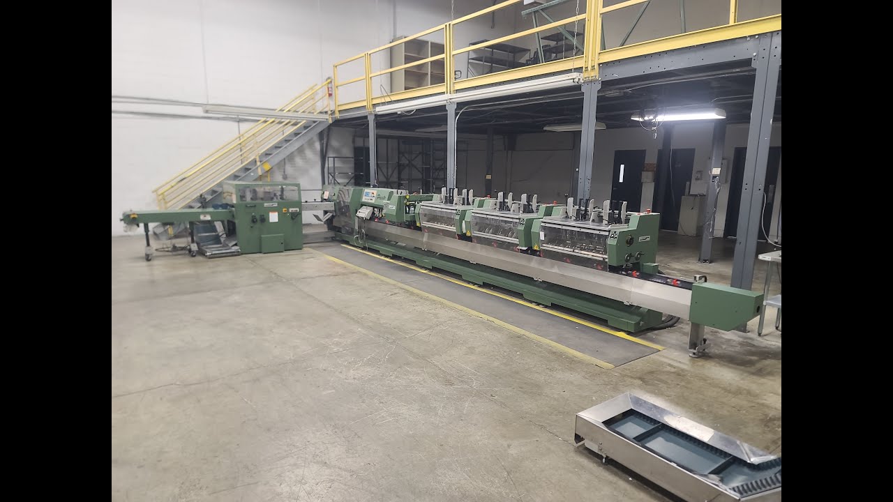 2007 Muller Martini Presto 6 Pocket Saddle Stitching System w Cover Feeder, and Trimmer DEMO